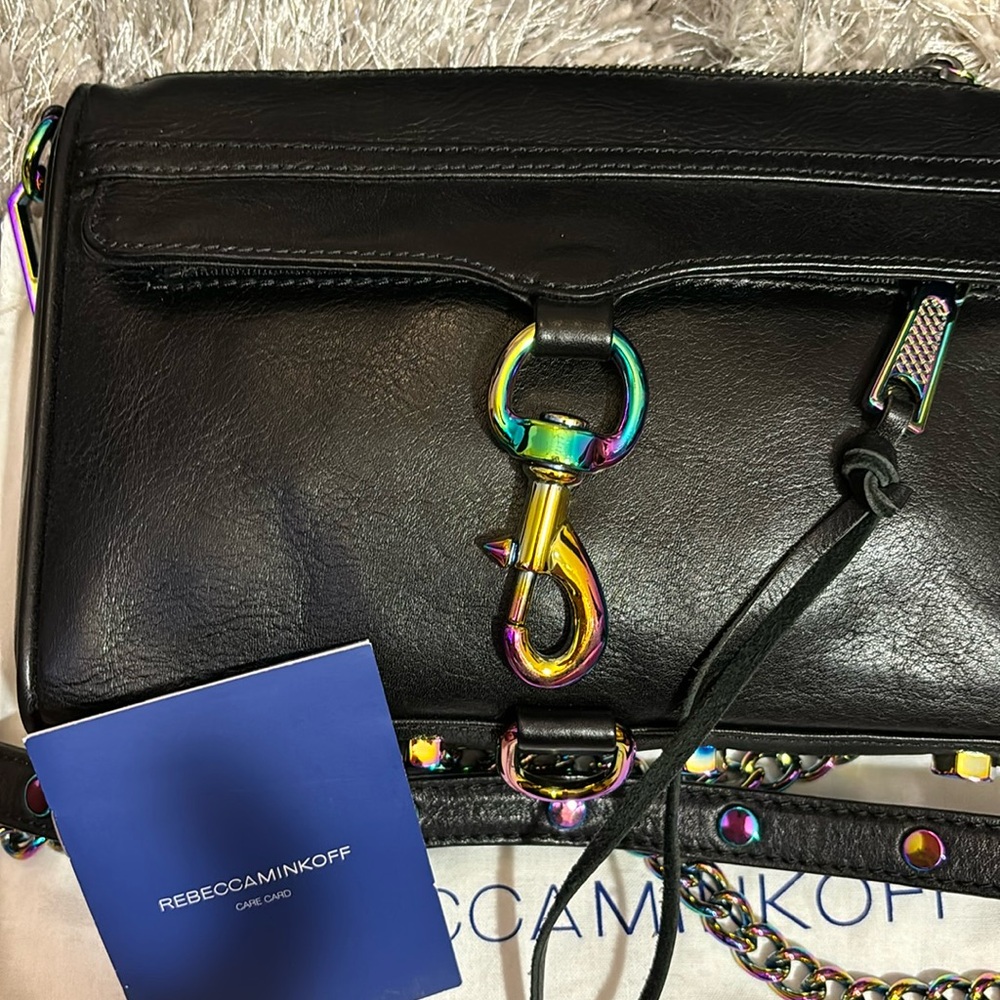 Rebecca Minkoff Mini MAC Oil Slick Hardware